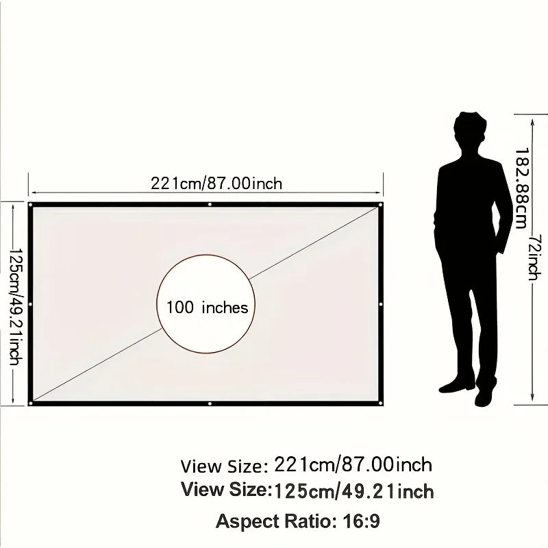 Soft white curtain projection screen cloth direct projection living room curtain can be folded during the day simple home office