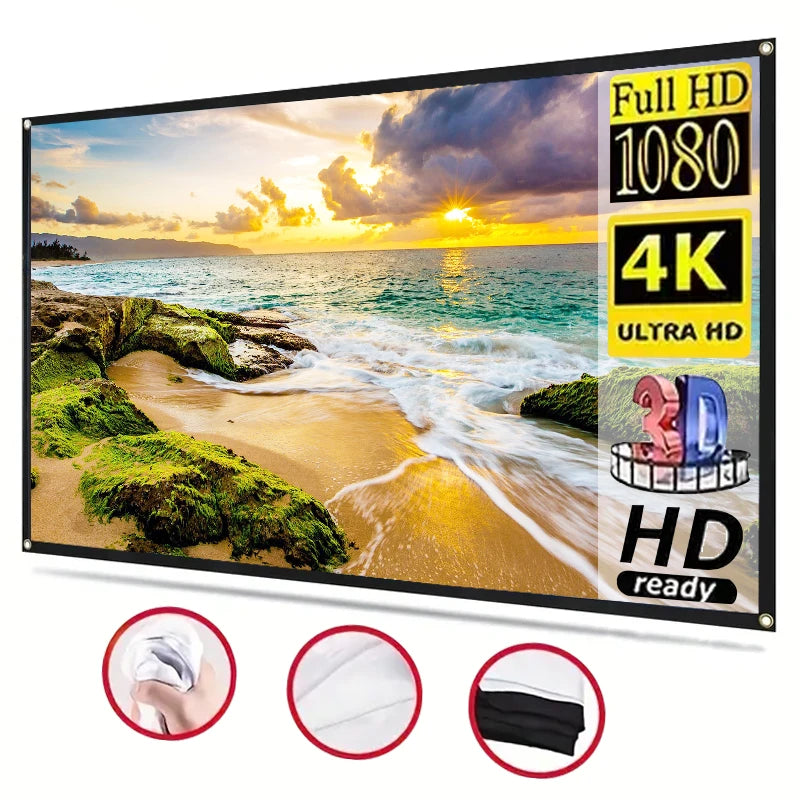 Soft white curtain projection screen cloth direct projection living room curtain can be folded during the day simple home office