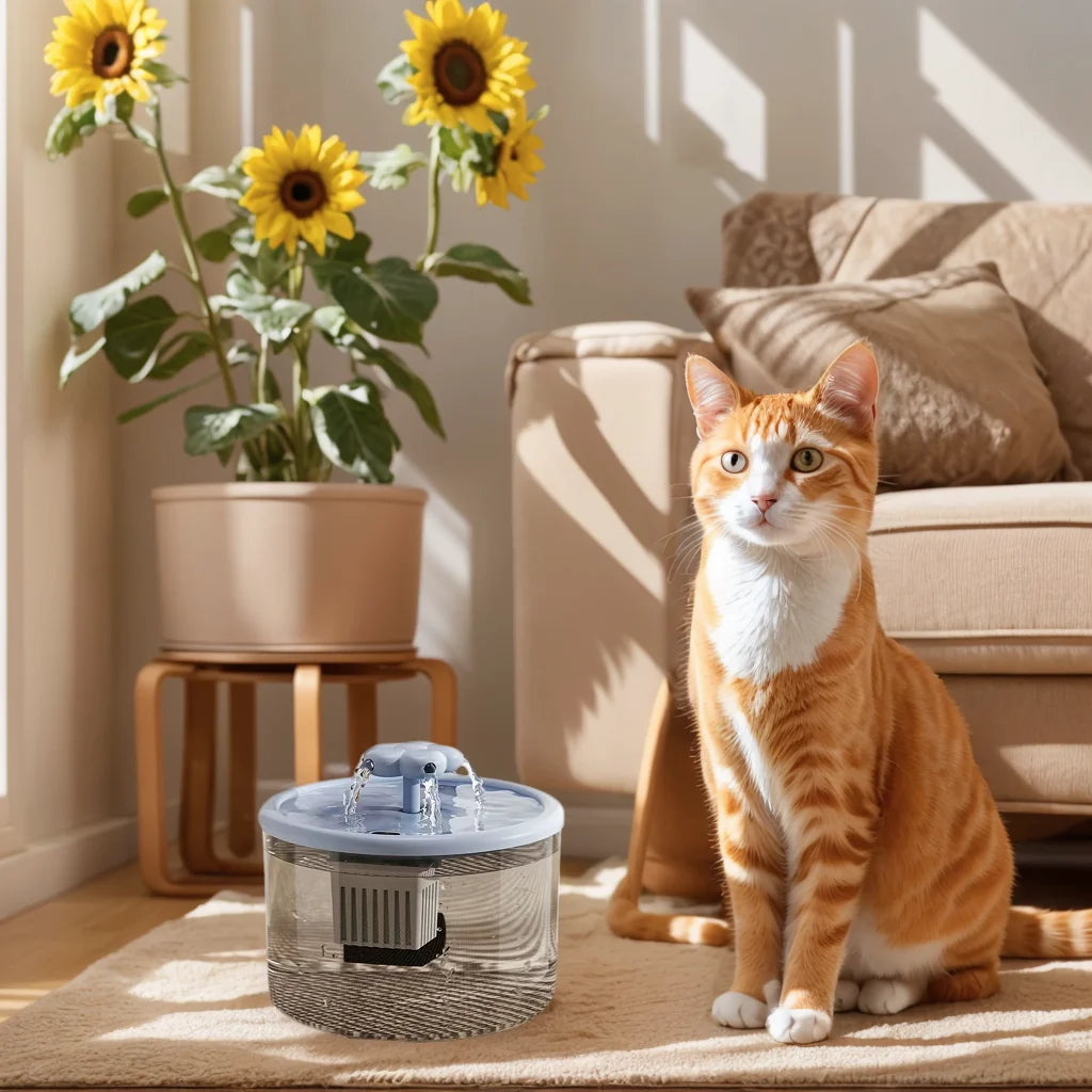 1.5L Ultra-Quiet Smart Cat Water Fountain with Automatic Filter and Burnout Prevention Recirculating Dog Water Dispenser Pump