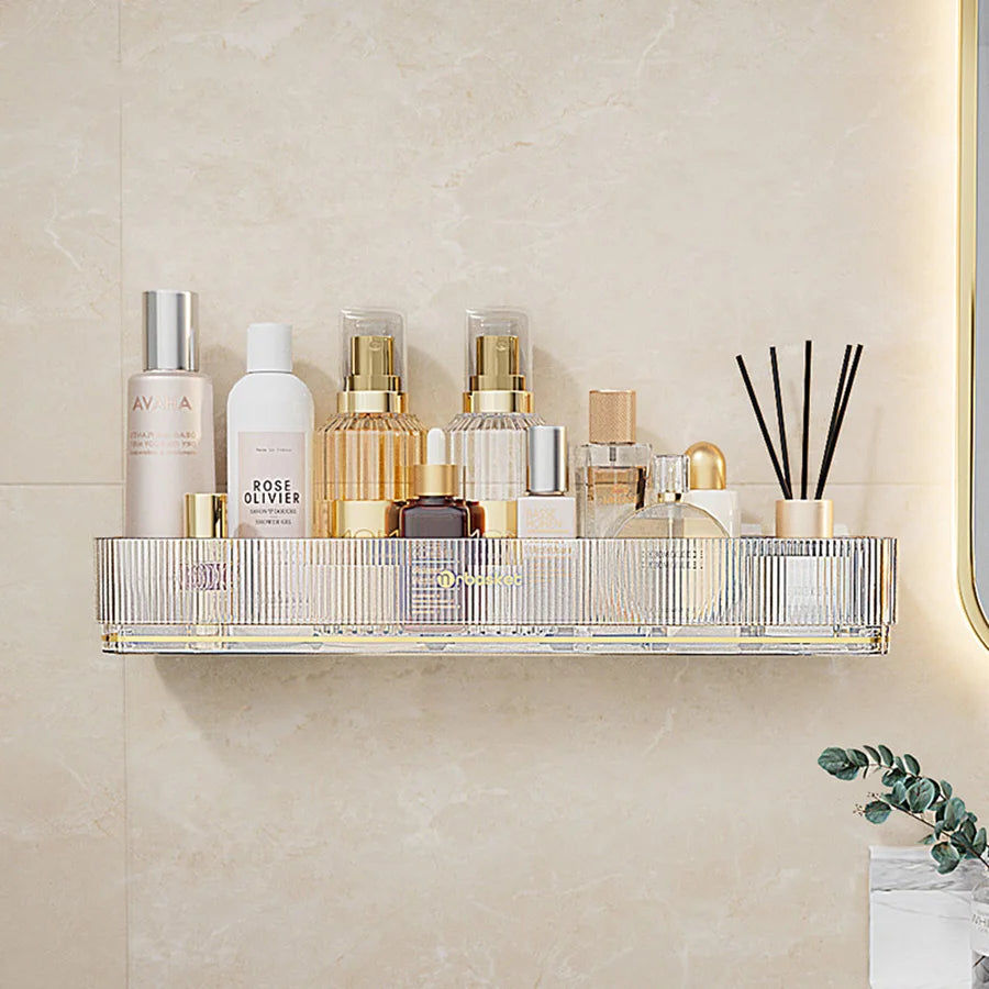 Wall Mounted Bathroom Wall Shelf with Towel Bar and 6 Hooks - Great for Bedroom Decor, Kitchen Storage , Bathroom Storage