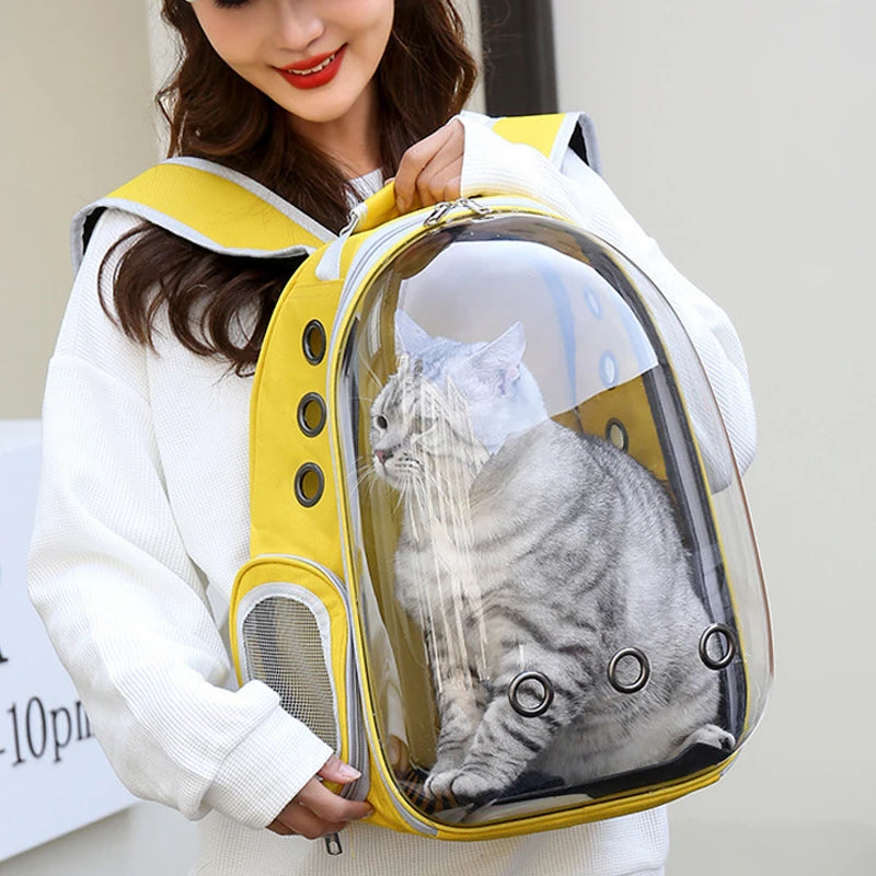 Pet Carrier/Backpacks: Transparent "Space capsules"
