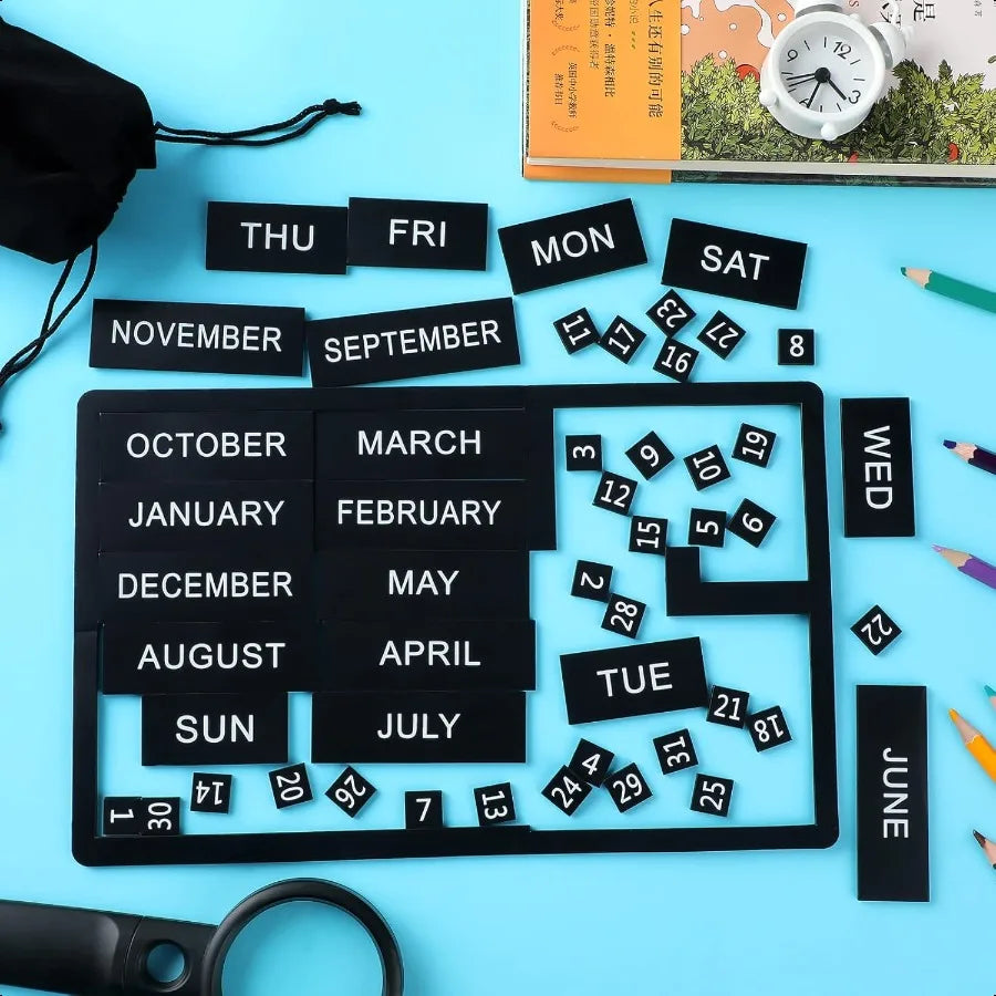50 Pcs Calendar Magnet Numbers for Whiteboard and Refrigerator Magnetic Days of The Week and Months Magnetic Calendar Dates Ind
