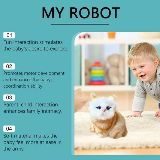 Interactive Robotic Cat Toy For Kids Robotic Cat Barking Kitten Funny Interactive Cat Robot Creative Robotic Cat Barking Meow