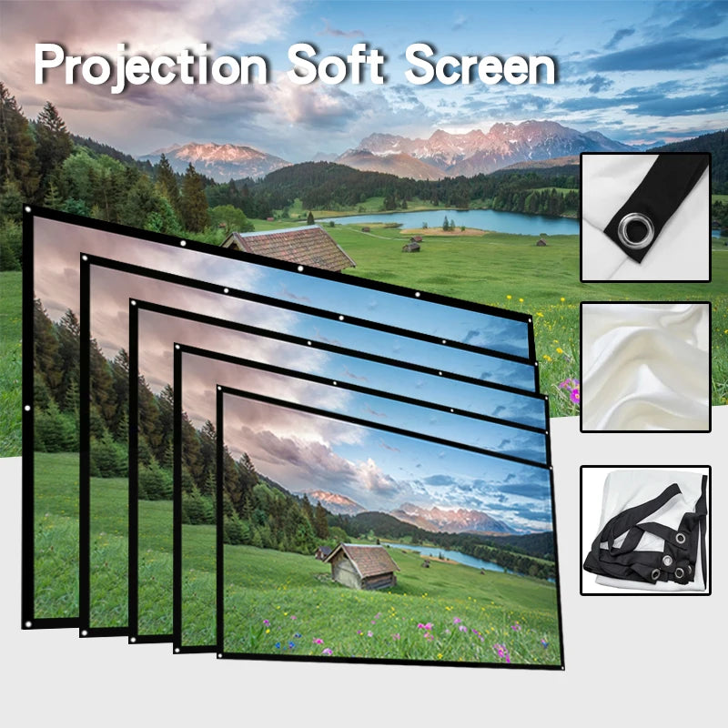 Soft white curtain projection screen cloth direct projection living room curtain can be folded during the day simple home office