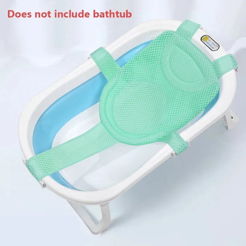 Baby Bath Net Mat Children  Newborn Adjustable Bathtub Pillow Seat Cushion Cross-shaped Anti-slip Bathtub Shower Cradle Bed Seat