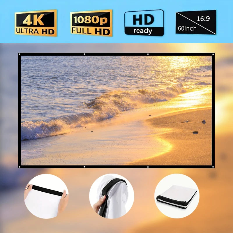 Soft white curtain projection screen cloth direct projection living room curtain can be folded during the day simple home office