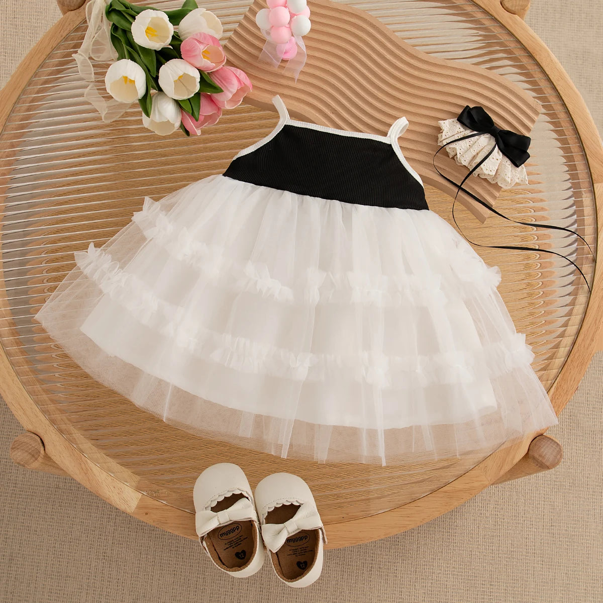 Princess Style White Chiffon Dress