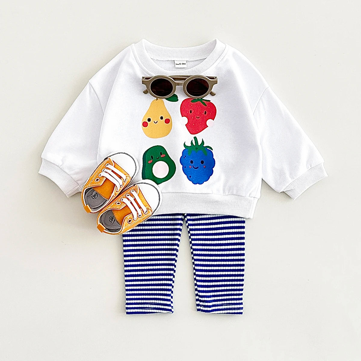 Spring Autumn Fruit Print Long Sleeve Sets