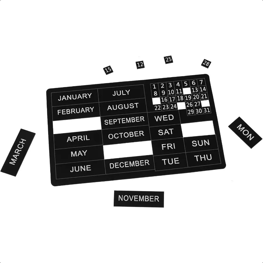50 Pcs Calendar Magnet Numbers for Whiteboard and Refrigerator Magnetic Days of The Week and Months Magnetic Calendar Dates Ind