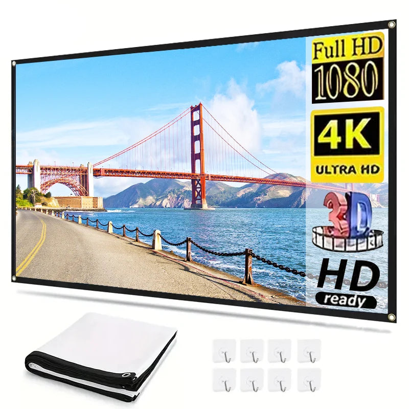 Soft white curtain projection screen cloth direct projection living room curtain can be folded during the day simple home office