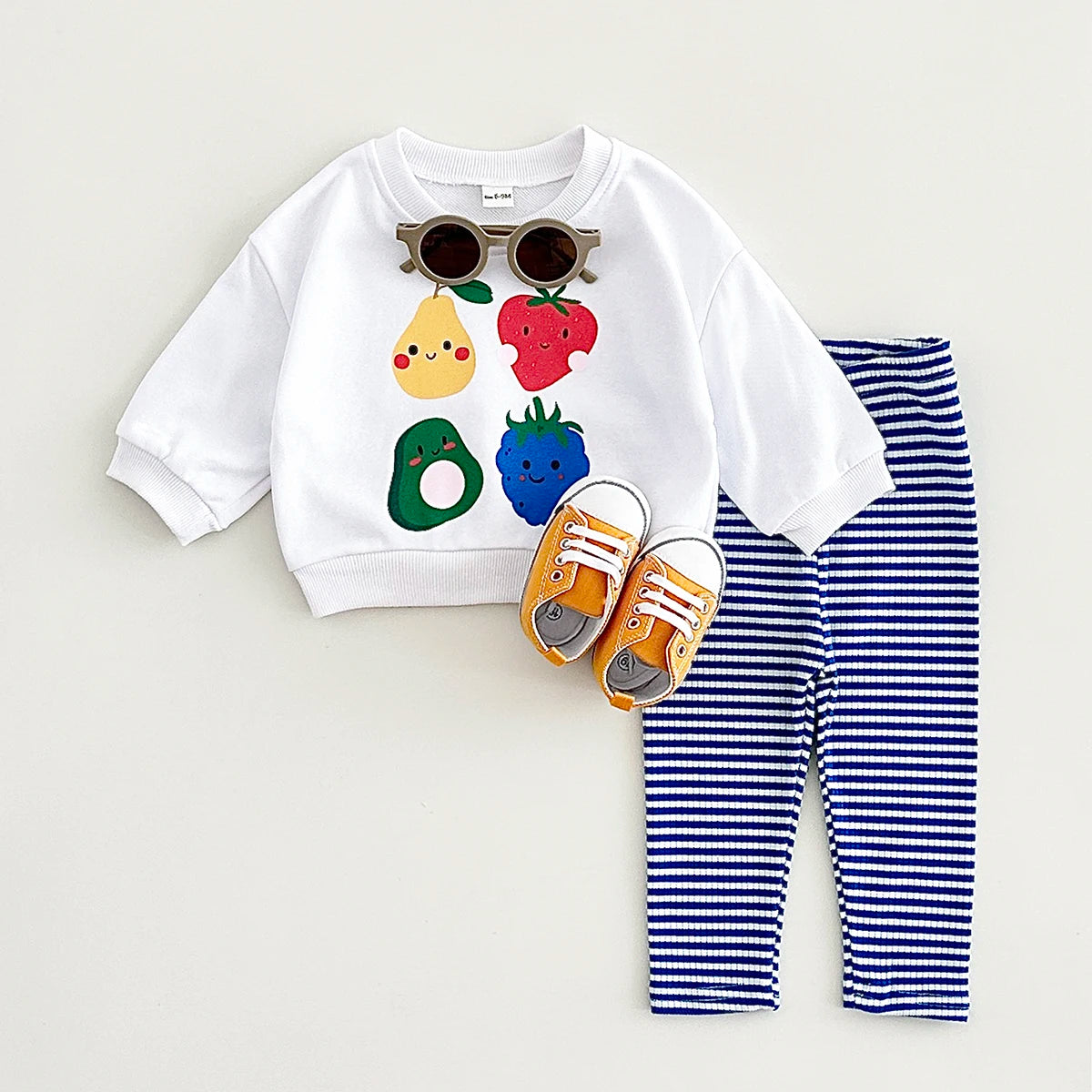 Spring Autumn Fruit Print Long Sleeve Sets