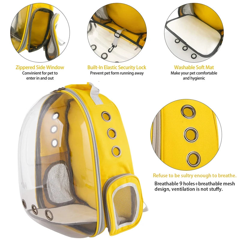 Pet Carrier/Backpacks: Transparent "Space capsules"