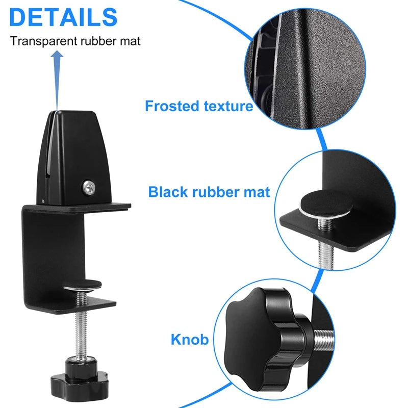 2 Pcs Office Desk Divider Clamp Privacy Screen Clip Holder Bracket Screen Baffle Clamp Partition For Table Clamp